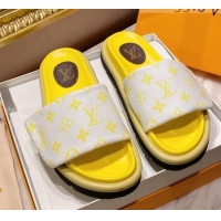 Best Grade Louis Vuitton Pool Pillow Comfort Monogram Nylon Slide Sandals 061261 Yellow 2021