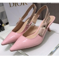 Luxury Dior J'Adior Slingback Pumps 6.5cm in Pink Patent Calfskin 042736