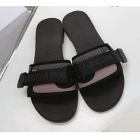 Good Product Dior Dio(r)evolution Flat Slide Sandals Black 050621