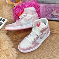 Best Product Nike Air Jordan Crystal Allover High-top Sneakers CD2164 Light Pink 2020(For Women and Men)