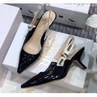 Super Quality Dior J'Adior Slingback Pumps 6.5cm Heel in Patent Calfskin 601907 Black 2021