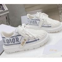 New Style Dior DIOR-ID Sneakers in White and French Blue Technical Fabric  061135