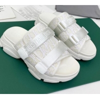 Good Quality Dior D-Wander Oblique Slide Sandals 061157 White