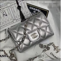 Grade Quality Chanel Metallic Lambskin Classic Belt Bag AP1983 Silver 2021