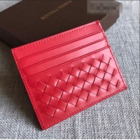 Grade Design Bottega Veneta Woven Credit Card Case/Holder BV2151 Red 2021