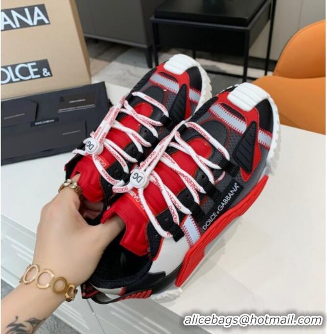 Top Quality Dolce & Gabbana NS1 Sneakers in Mixed Materials Black/Red 061617