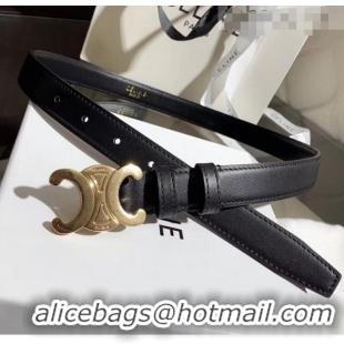Low Price Celine Width 2.5cm Caflskin Belt With Brass Buckle C50405 Black 2020