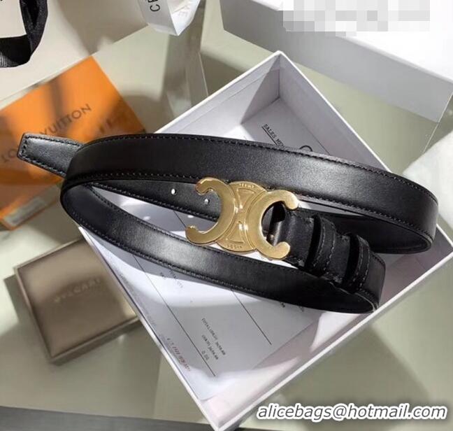 Low Price Celine Width 2.5cm Caflskin Belt With Brass Buckle C50405 Black 2020