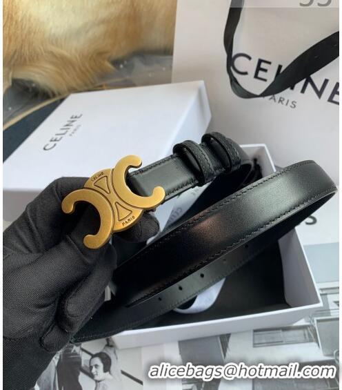 Buy Cheap Celine Triomphe Leather Belt 25mm with Logo Buckle C63061 Black 2021