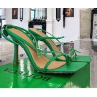 Good Product Bottega Veneta Stretch Lambskin Strap Sandals 9cm 050652 Green
