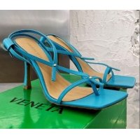 Low Cost Bottega Veneta Stretch Lambskin Strap Sandals 9cm 050652 Blue