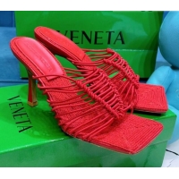 Good Quality Bottega Veneta Stretch Strap Heel Sandals 9cm 060828 Red 2021