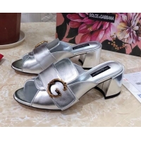 Best Product Dolce&Gabbana DG Heel Mules 6.5cm 010937 Silver 2021