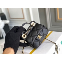 Good Product CHANEL Top Handle Micro Mini Wallet On Chain AP2206 Black