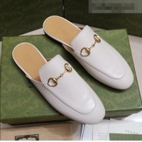 Promotional Gucci Leather Princetown Slipper with Horsebit G43049 White 2021