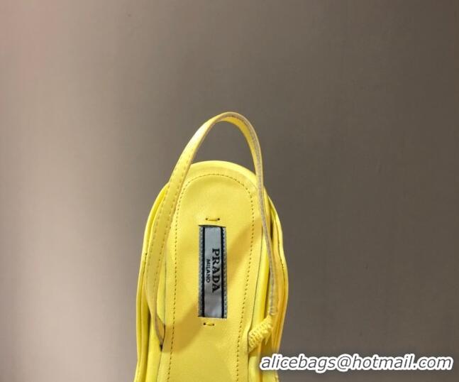 Charming Prada Silk Slingback Pumps 3cm 042796 Yellow