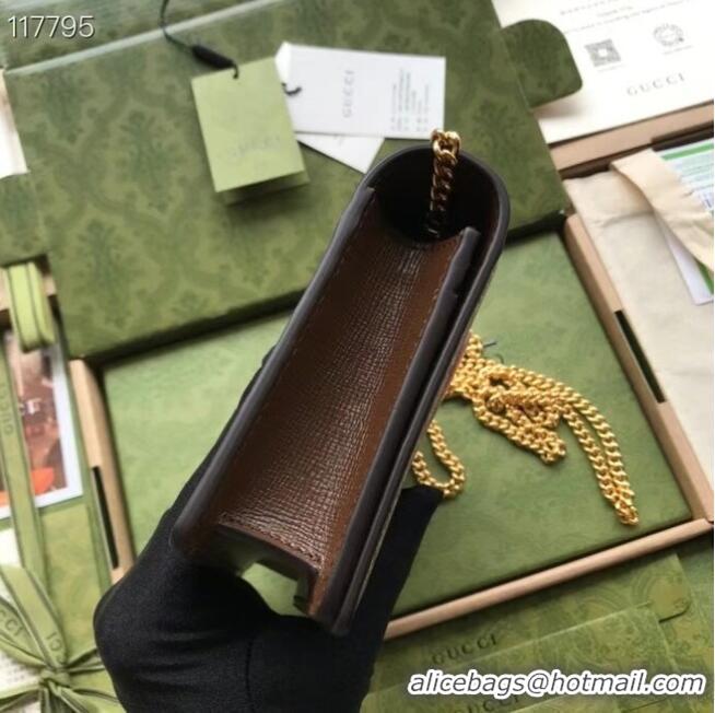 Top Quality Gucci Horsebit 1955 wallet with chain 648948 brown
