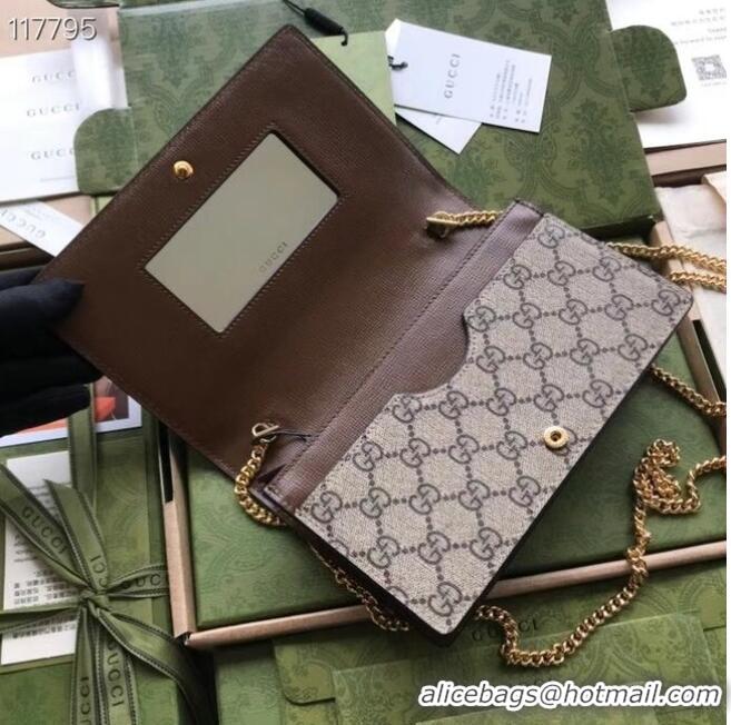 Top Quality Gucci Horsebit 1955 wallet with chain 648948 brown