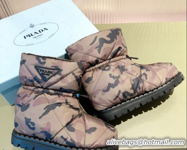 Luxury Prada Padded Nylon Fabric Slippers Ankle Boots 2UE019 Khaki 2021