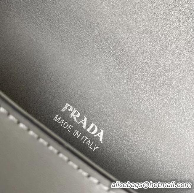 Well Crafted Prada Small brushed leather shoulder bag 1BA263 grey