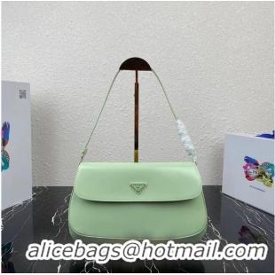 Most Popular Prada Cleo brushed leather shoulder bag with flap 1BH276 green