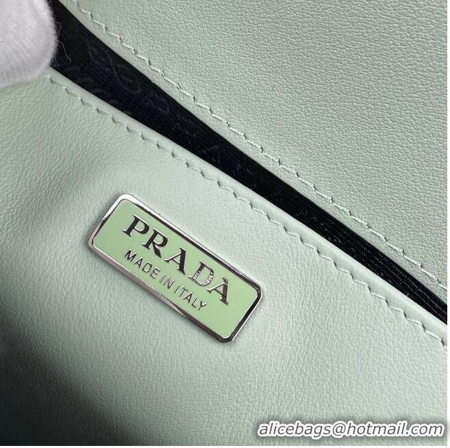 Most Popular Prada Cleo brushed leather shoulder bag with flap 1BH276 green