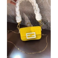 Buy Fashionable Fendi mini BAGUETTE cotton bag F6550 yellow