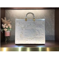 Grade Discount FENDI LARGE embroidery bag 8BH386AB White