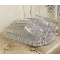 Best Price Gucci Transparent PVC Slide Sandals 071042 White