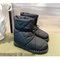 Good Quality Prada Padded Nylon Fabric Slippers Ankle Boots 2UE019 Black 2021