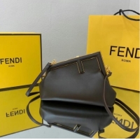 Super Quality FENDI FIRST SMALL Dark brown leather bag 8BP129A
