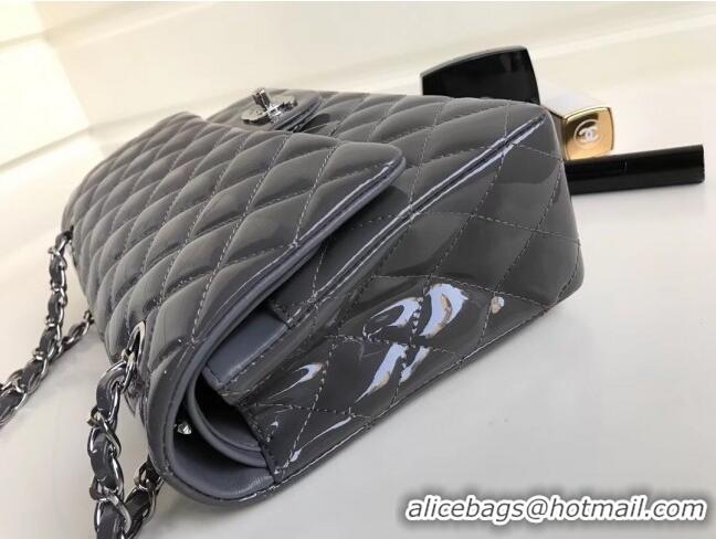 Promotional Chanel Patent Calfskin Medium Classic Flap Bag A1112 Grey/Silver
