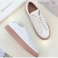 Traditional Discount Common Projects Leather Sneaker CP2135 White/Pink