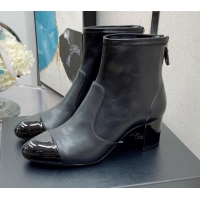 Best Price Chanel Elastic Leather Ankle Boots 5.5cm 081235 Black