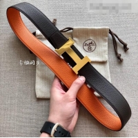 Well Crafted Hermes Constance Calfskin Belt 38mm with H Buckle Coffee H1504 Brown/Orange 2021