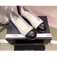 Pretty Style Chanel Leather Foldover Ballerinas 081620 White 2021
