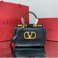 Promotional Price VALENTINO calf leather handbag V0754 BLACK