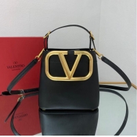 Grade Quality VALENTINO calf leather handbag V0754 black
