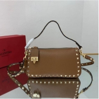 Inexpensive VALENTINO Origianl leather shoulder bag V4700 brown