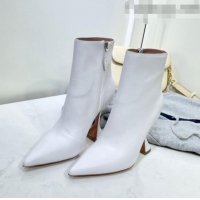 Buy Fashionable Amina Muaddi Calfskin Short Boots AM2306 White 2021