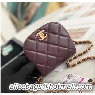 Most Popular Chanel mini Flap Shoulder Bag Original leather AP2344 Wine