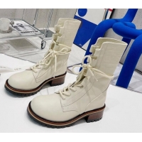 Good Quality Dior D-Major Calfskin Ankle Boots 081037 White 2021