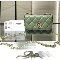Low Cost Chanel mini Flap Shoulder Bag Original leather AP2301 green