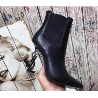 Best Quality Saint Laurent Calf Leather High YSL-Heel Ankle Boots 11CM All Balck 093052