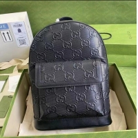 Luxury Discount Gucci GG embossed backpack 658579 black