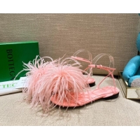 Grade Design Bottega Veneta Feather Dot Flat Sandals 092213 Flamingo Pink