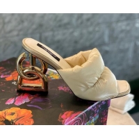 Low Price Dolce & Gabbana DG Down Slide Sandals 10cm Apricot 2021