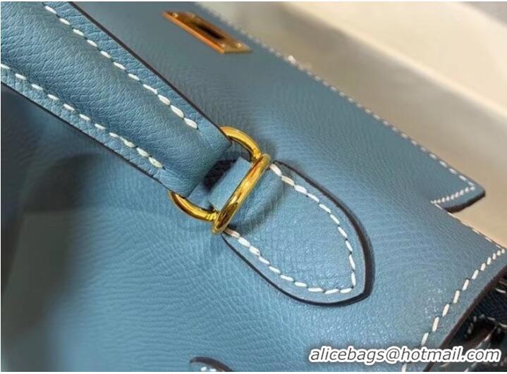 Top Quality Hermes Original Epsom Leather KEL2578 blue