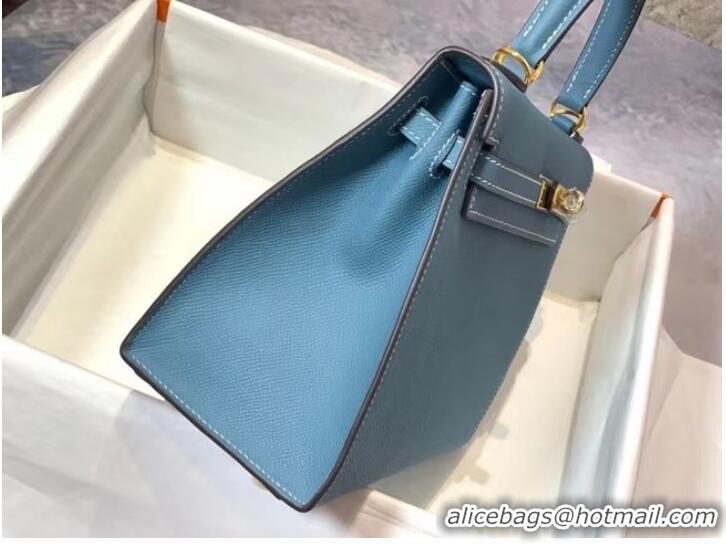 Top Quality Hermes Original Epsom Leather KEL2578 blue