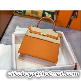 Wholesale Hermes Original Epsom Leather KEL2578 orange